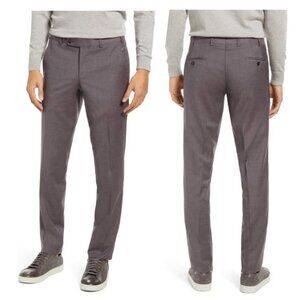 NWT Ted Baker London Jerome Flat Front Wool Gray Pants 40R